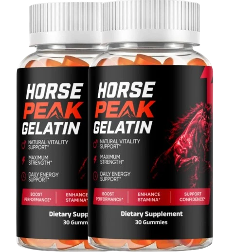 Two bottles of Horse Peak Gelatin gummies